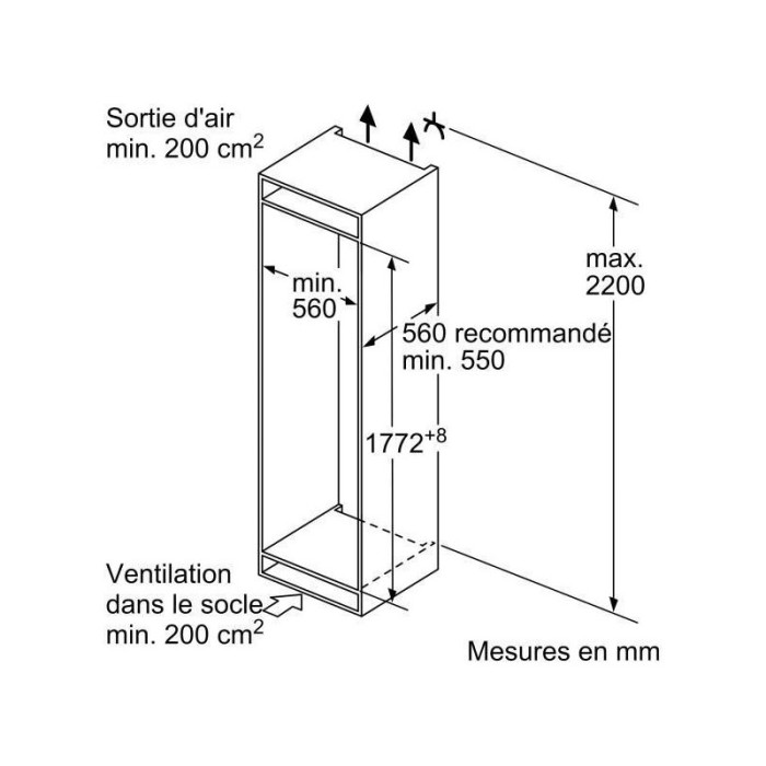 Réfrigérateur combiné intégrable Bosch KIV865SF0