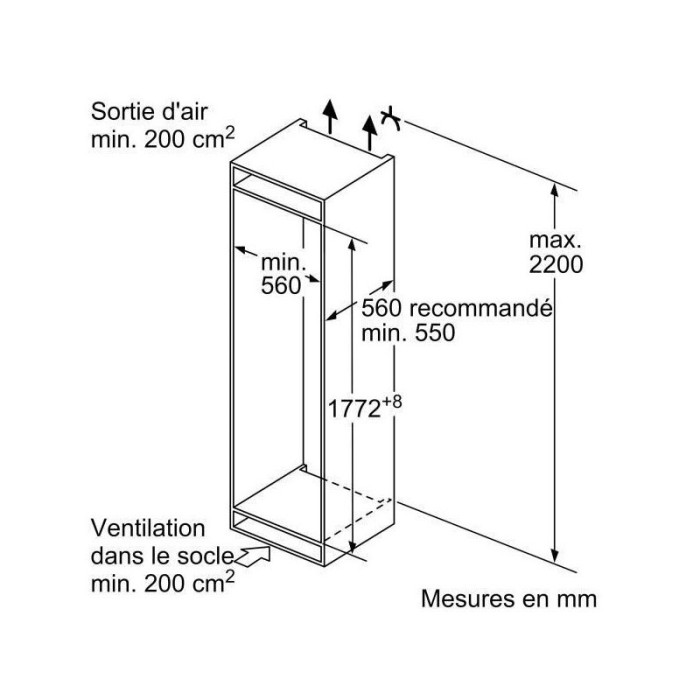 Réfrigérateur combiné intégrable Bosch KIV865SF0