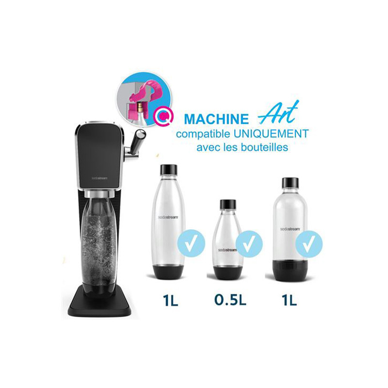 Machine à soda SODASTREAM ART Noire Pack Lave-Vaisselle