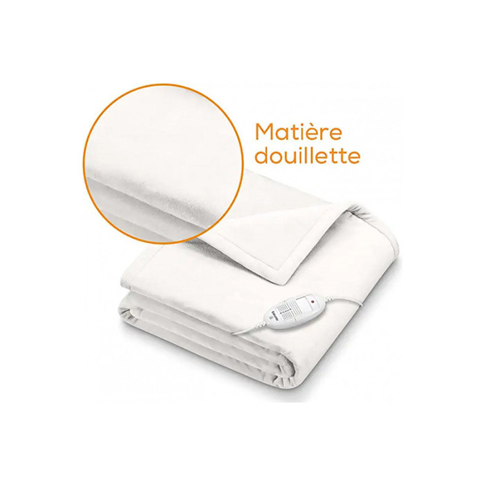 Couverture chauffante en fibre polaire blanche Beurer HD 75 Cosy