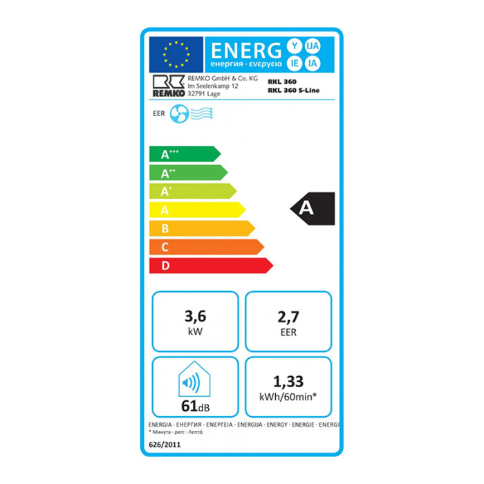 Climatiseur monobloc mobile Remko RKL 360 Eco