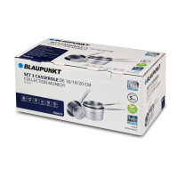 Set 3 casseroles inox tous feux 16, 18 et 20cm Blaupunkt Collection MUNICH