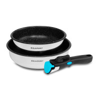 Set 2 poêles inox tous feux 20 et 24cm Blaupunkt Collection MUNICH