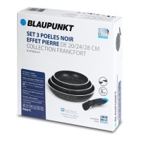 Set 3 poêles compatible induction 20, 24 et 28cm Blaupunkt Collection FRANCFORT