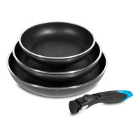 Set 3 poêles compatible induction 20, 24 et 28cm Blaupunkt Collection FRANCFORT
