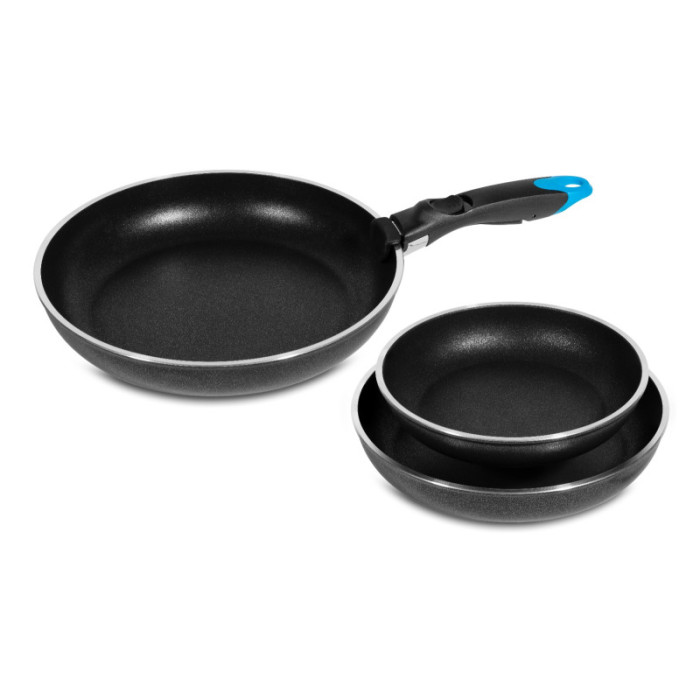 Set 3 poêles compatible induction 20, 24 et 28cm Blaupunkt Collection FRANCFORT