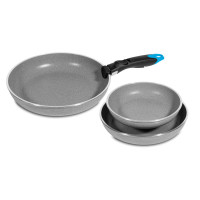 Set 3 poêles compatible induction 20, 24 et 28cm Blaupunkt Collection FRANCFORT
