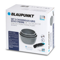 Set 3 casseroles compatible induction 16, 18 et 20cm Blaupunkt Collection FRANCFORT