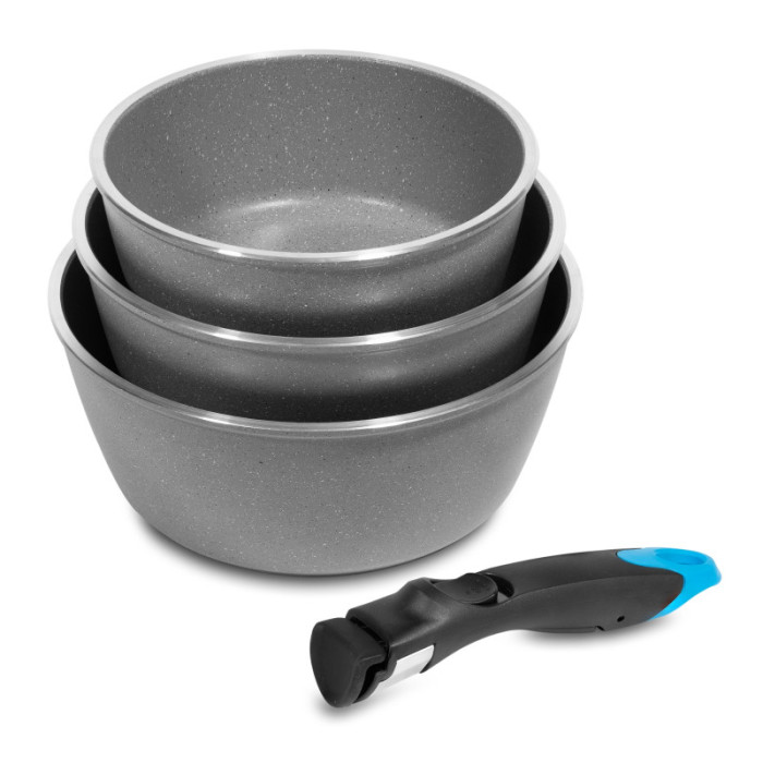 Set 3 casseroles compatible induction 16, 18 et 20cm Blaupunkt Collection FRANCFORT