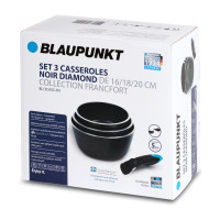 Set 3 casseroles compatible induction 16, 18 et 20cm Blaupunkt Collection FRANCFORT