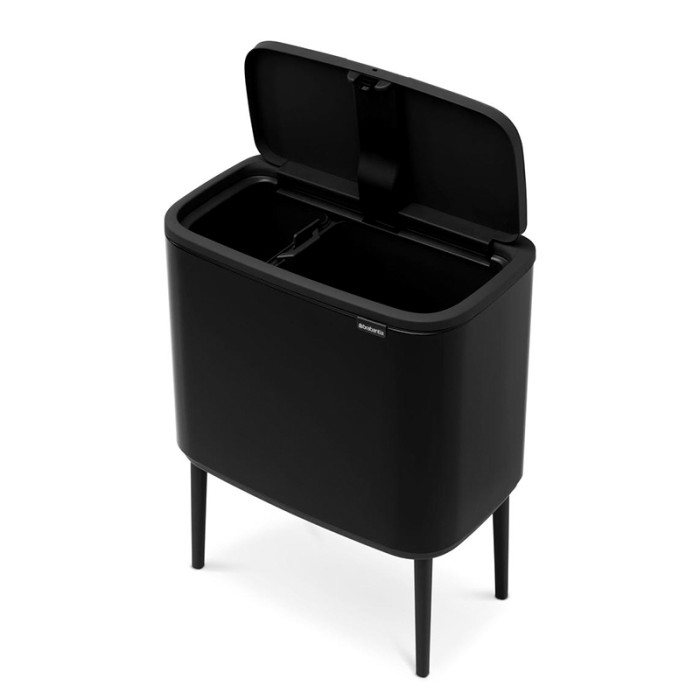 Poubelle cuisine 34L acier rectangulaire noir Brabantia 316203