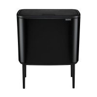 Poubelle cuisine 34L acier rectangulaire noir Brabantia 316203